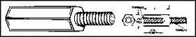 KEYSTONE 8437 SPACER/STANDOFF, HEX, AL, 6.4MM X 44.5MM