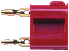 POMONA 2244-2. DOUBLE BANANA PLUG, 5A, SCREW, RED