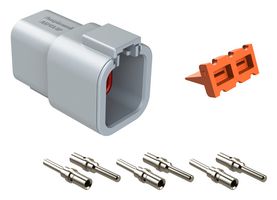AMPHENOL SINE/TUCHEL ATP04-6P-KIT01 AUTOMOTIVE CONNECTOR, 6POS, RCPT, 25A