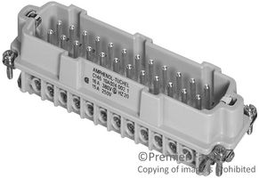 AMPHENOL SINE/TUCHEL C146-10A024-102-1 RECTANGULAR INSERT, PLUG, 24WAY, SCREW
