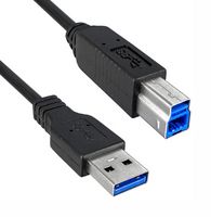 QUALTEK ELECTRONICS 3023027-03M USB CABLE, 3.0 TYPE A-B PLUG, 3M