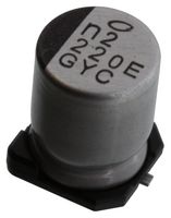 NICHICON GYC1E221MCQ1GS CAP, 220UF, 25V, ALU ELEC, HYBRID, SMD