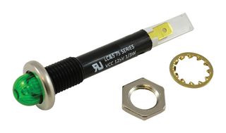LEECRAFT 75R-2212T LAMP, INDICATOR, NEON, GREEN, 125V