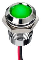 APEM Q14P5CXXHG24E. LED PANEL INDICATOR, 14MM, GRN, 24VDC