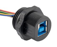 L-COM U3A00027-10I USB CABLE, 3.0 B RCPT-FREE END, 10"