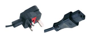 MEGA ELECTRONICS 209-000 POWER CORD, BS 1363 PLUG/320 C13, 8.2FT