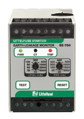The SE-704 earth-leakage monitor provides both feeder-level protection or individual-load protection.