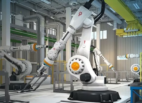 Figure 4: Industrial automation unit with robots and sensors