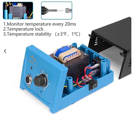 Analog soldering station with built-in transformer