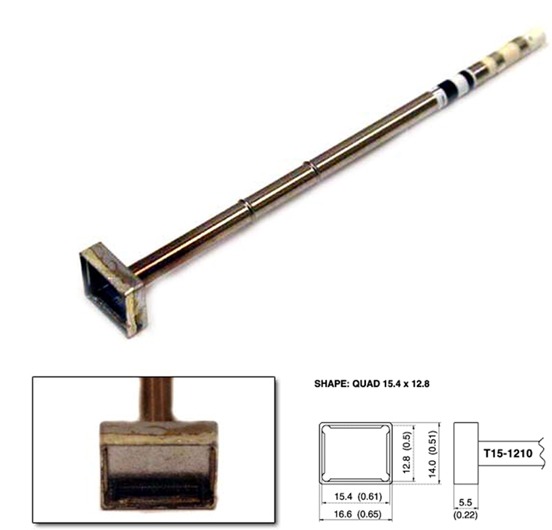 Shape quad soldering tip